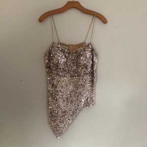 SEAN COLLECTION - Asymmetrical Sequins Tank Top - XL - NWT